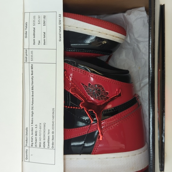 Jordan 1 Retro High OG Patent Bred shoes - Picture 15 of 16